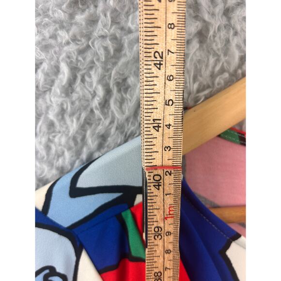 Tahari Floral Abstract Knot Front Dress Multicolor 3/4 Sleeve Size 12 - Picture 4 of 9